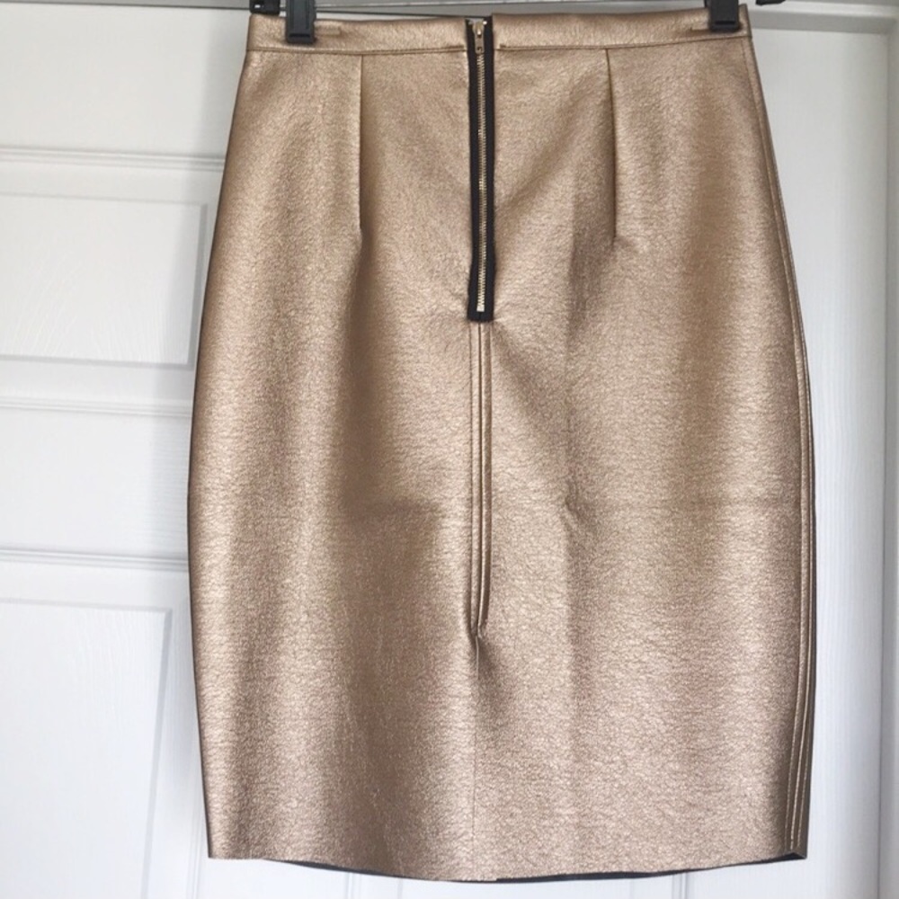 Choice of NWOT Gold Pleather Pencil Skirt - Picture 3 of 9